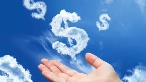 Cloud money in hand