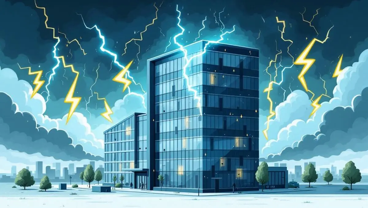 Modern australian new zealand office building cyber threats lightning