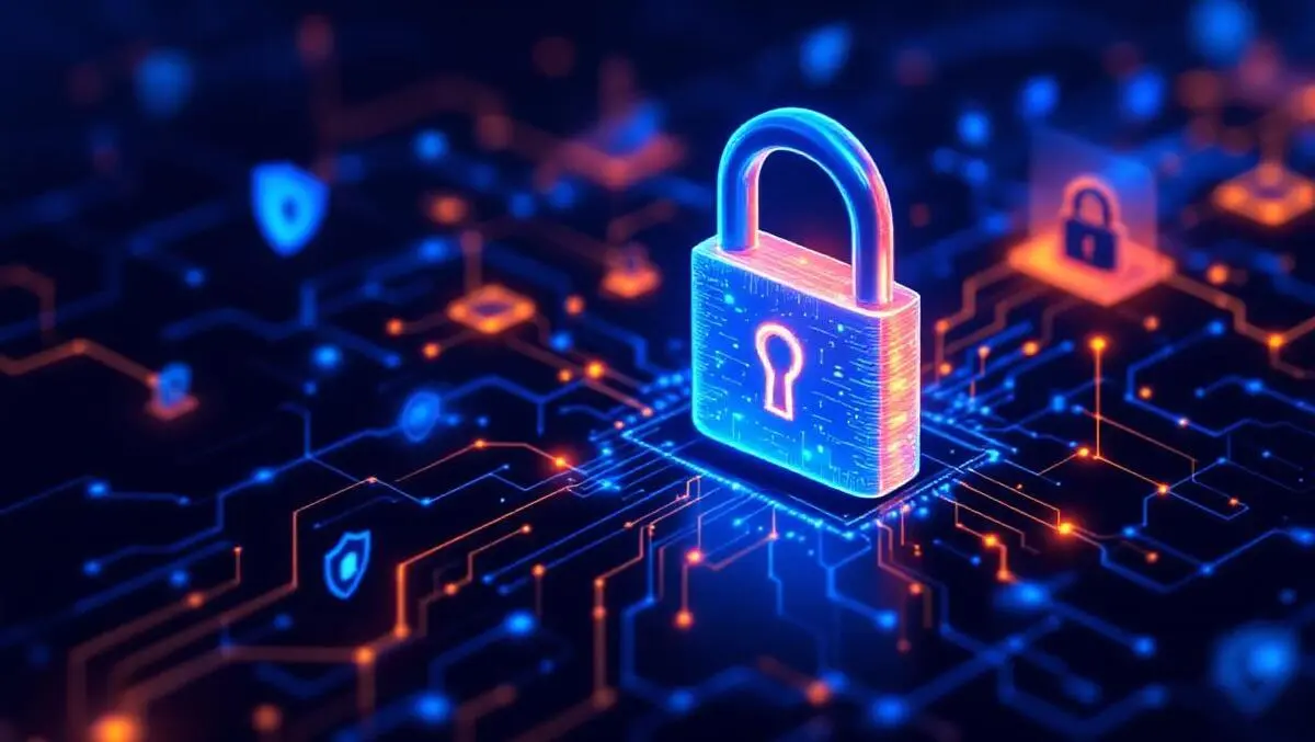 Digital lock abstract network lines shield icons advanced security mfa