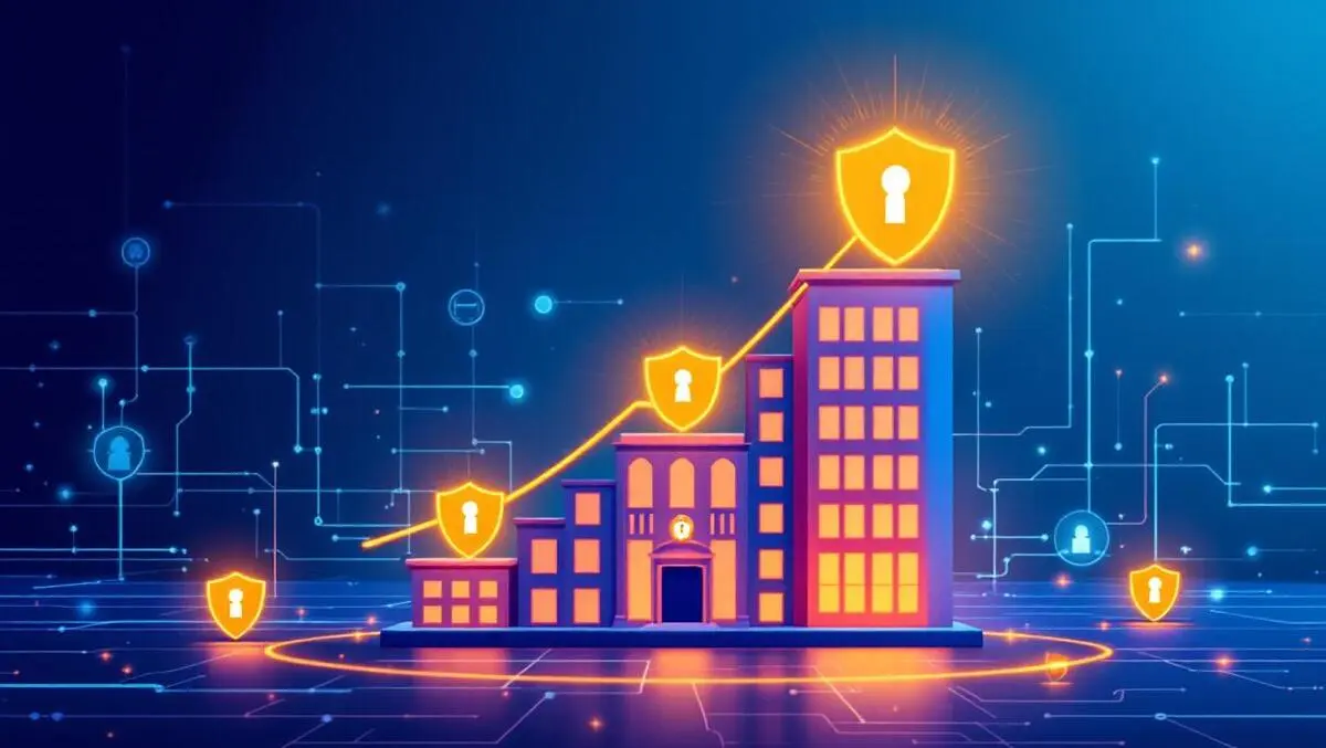 Secure building progressive lighting shields network background illustration