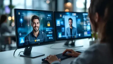 Australian bank staff reviewing selfie video verifications fraud prevention