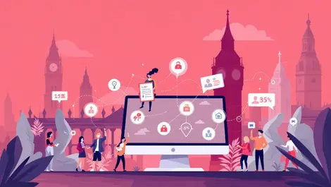 Digital transformation uk financial sector life pension icons people