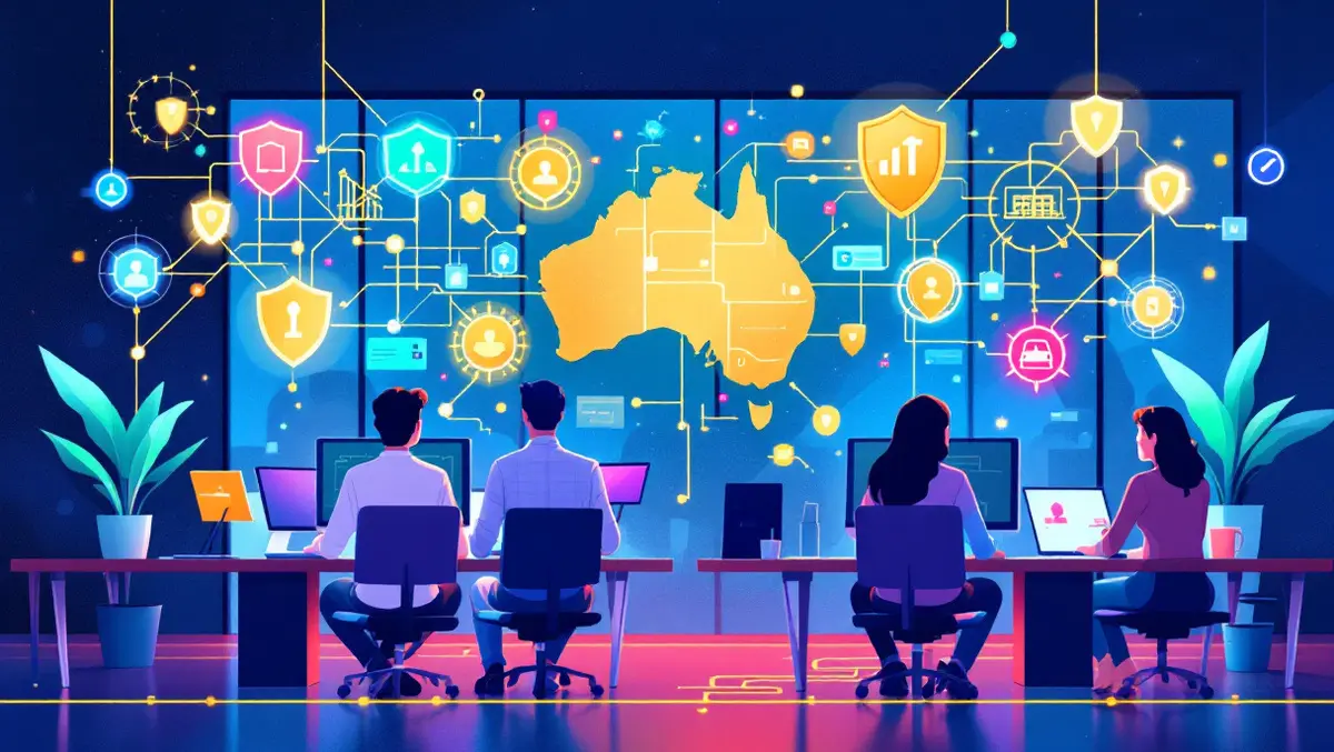 Australian office people working computers cybersecurity it cost management modern workspace