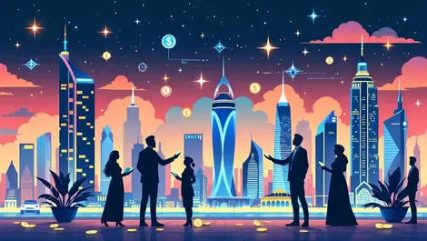 Saudi arabian city skyline entrepreneurship financial growth investment