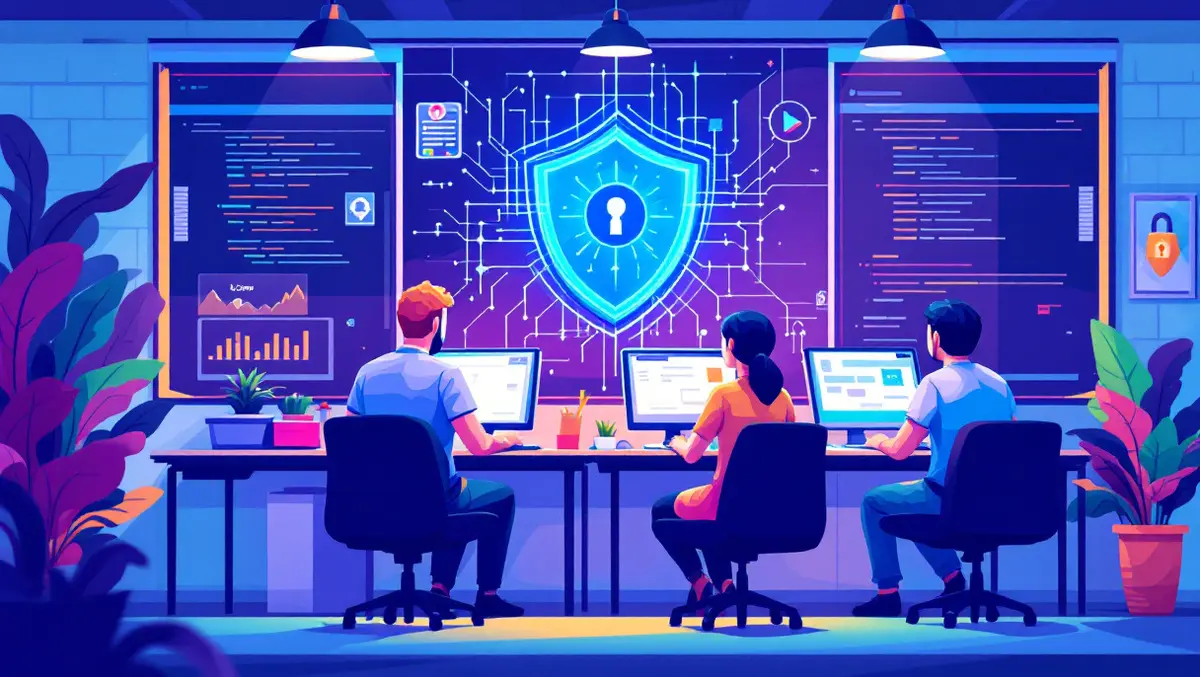 Small australian business office employees computer digital shield security