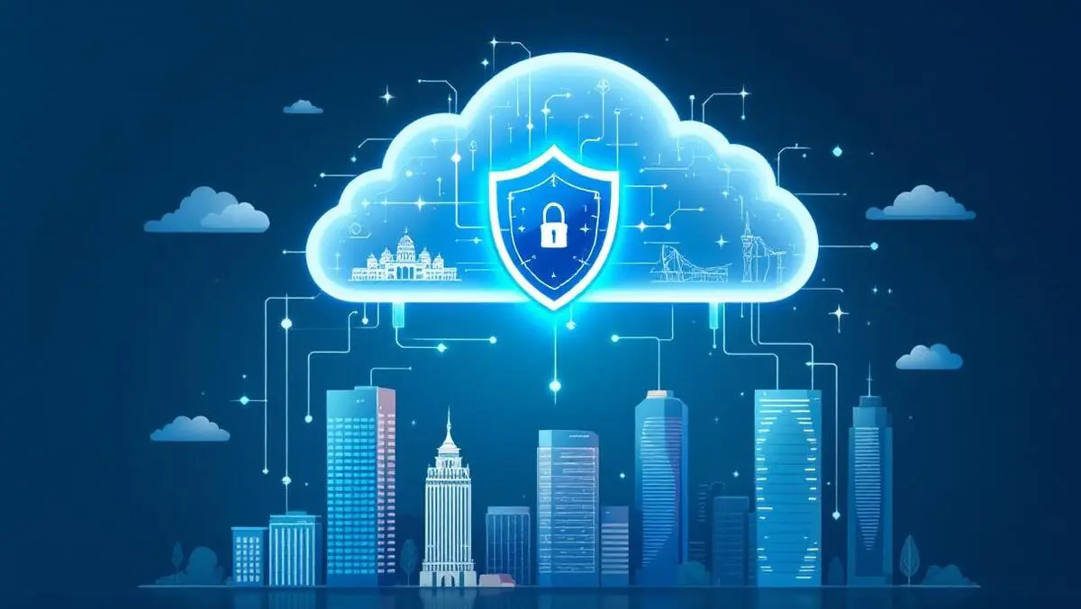 Secure cloud above government buildings digital shield cybersecurity australia