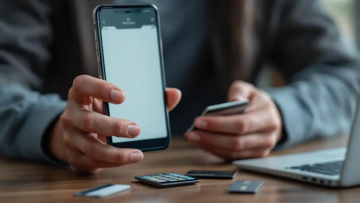 Worried person holding mobile phone with suspicious messages financial crime online scams