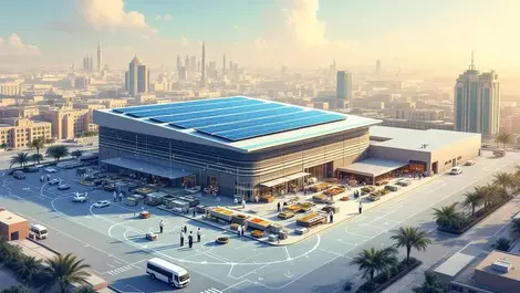 Middle east airline meal catering facility chefs digital data solar panels