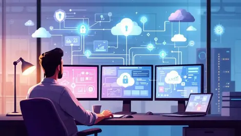 It professional monitoring digital security automated processes servers cloud