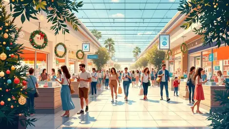 Australian mall xmas shopping ai contactless payments summer
