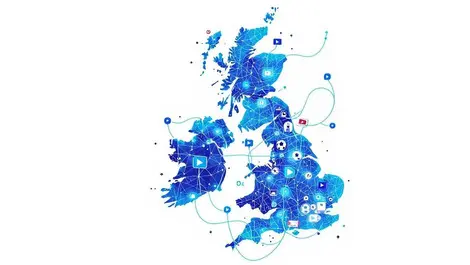 Uk internet traffic glowing cables live sports streaming map art