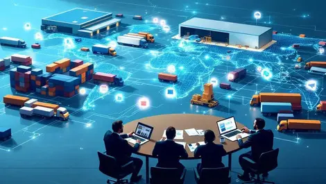 Ai driven global factory network executives planning logistics