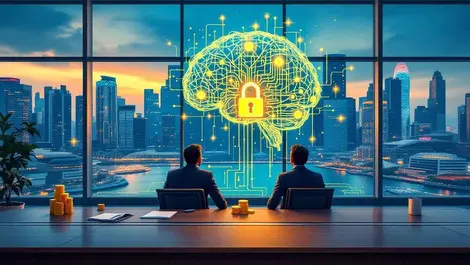 Singapore boardroom ai brain data cables weak returns security