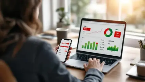 Uk sole trader home office banking app and accounting dashboard