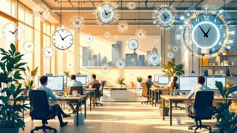Australian sydney office ai automation melting clocks reduced labour