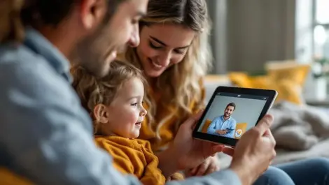 Australian family home optometrist video call myopia screening eyes